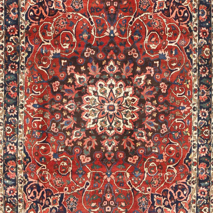 Traditional Orange Salmon Pink Medallion Rug, tr4012