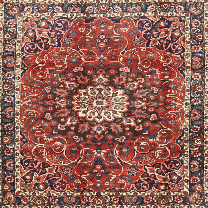 Round Machine Washable Traditional Orange Salmon Pink Rug, wshtr4012