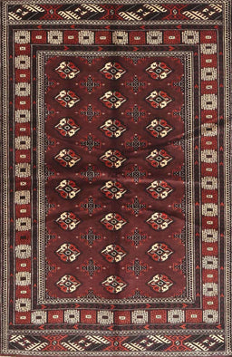 Machine Washable Traditional Deep Red Rug, wshtr4013