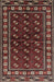 Machine Washable Traditional Deep Red Rug, wshtr4013