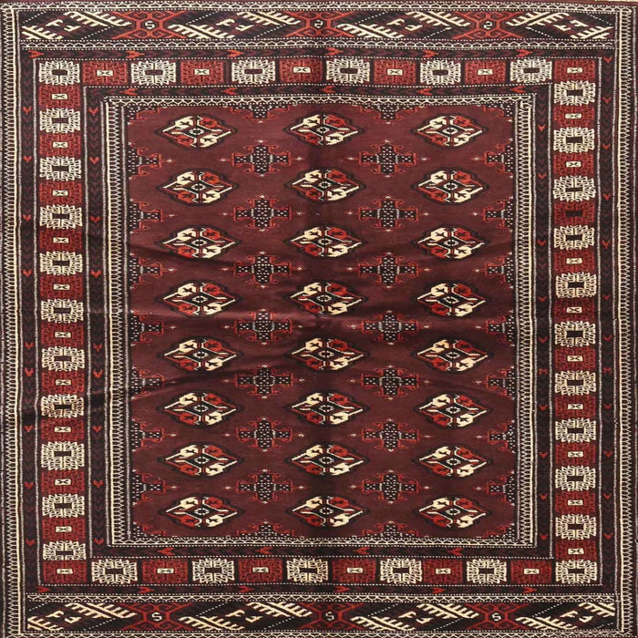 Square Traditional Deep Red Persian Rug, tr4013