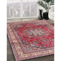 Traditional Bright Maroon Red Persian Rug, tr4015