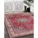 Traditional Bright Maroon Red Persian Rug in Family Room, tr4015