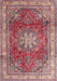 Machine Washable Traditional Bright Maroon Red Rug, wshtr4015