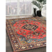 Machine Washable Traditional Orange Salmon Pink Rug in a Family Room, wshtr4016