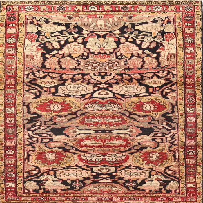 Square Traditional Sand Brown Persian Rug, tr4019