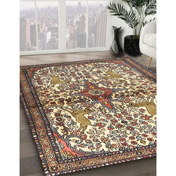 Traditional Reddish Brown Persian Rug in Family Room, tr4021