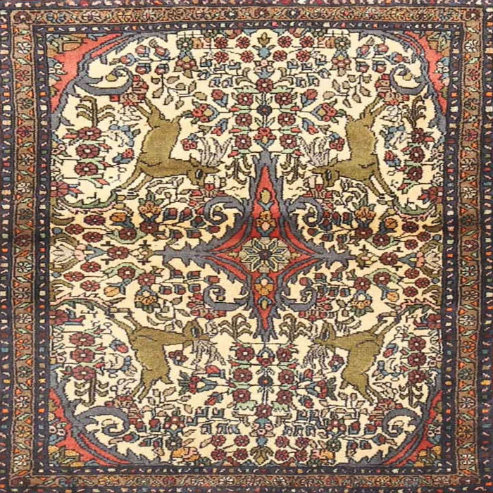 Square Traditional Reddish Brown Persian Rug, tr4021