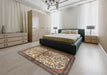 Machine Washable Traditional Sepia Brown Rug in a Bedroom, wshtr4021