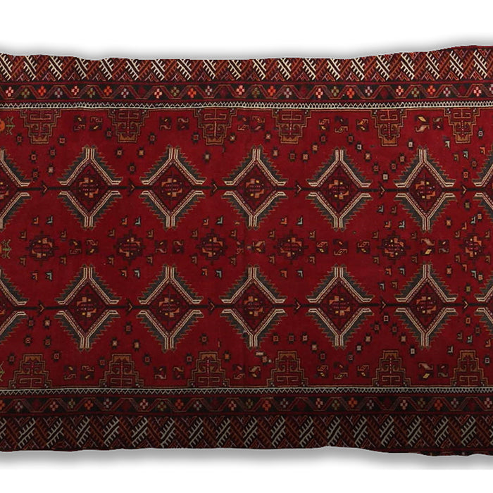 Traditional Classic Rectangular Brown Red Lumbar Throw Pillow, 13 inch by 19 inch, lbtr4024
