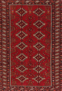 Machine Washable Traditional Brown Red Rug, wshtr4024