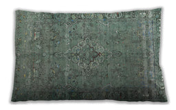 Traditional Classic Rectangular Dark Sea Green Lumbar Throw Pillow, 13 inch by 19 inch, lbtr4026
