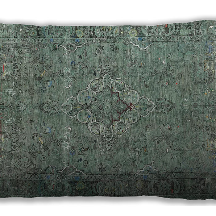 Traditional Classic Rectangular Dark Sea Green Lumbar Throw Pillow, 13 inch by 19 inch, lbtr4026
