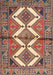 Machine Washable Traditional Brown Red Rug, wshtr4028