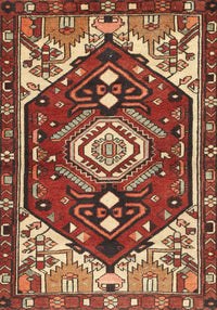 Machine Washable Traditional Tomato Red Rug, wshtr402