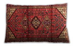 Traditional Classic Rectangular Tomato Red Lumbar Throw Pillow, 13 inch by 19 inch, lbtr4031