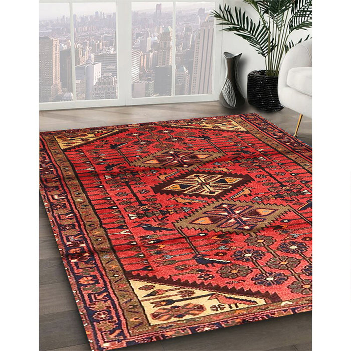 Traditional Red Persian Rug in Family Room, tr4031