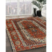 Traditional Saffron Red Persian Rug in Family Room, tr4032