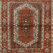 Square Traditional Saffron Red Persian Rug, tr4032