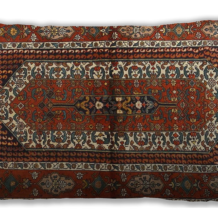 Traditional Classic Rectangular Saffron Red Lumbar Throw Pillow, 13 inch by 19 inch, lbtr4032