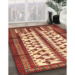 Traditional Sand Brown Persian Rug in Family Room, tr4033