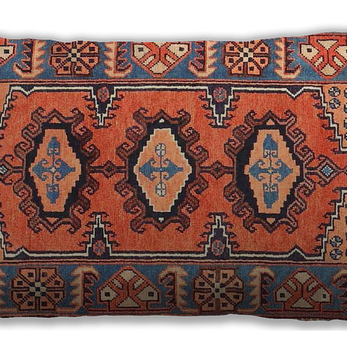 Traditional Classic Rectangular Orange Salmon Pink Lumbar Throw Pillow, 13 inch by 19 inch, lbtr4035
