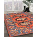 Traditional Orange Salmon Pink Persian Rug in Family Room, tr4035