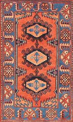 Machine Washable Traditional Orange Salmon Pink Rug, wshtr4035