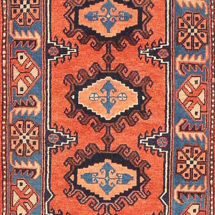 Machine Washable Traditional Orange Salmon Pink Rug, wshtr4035