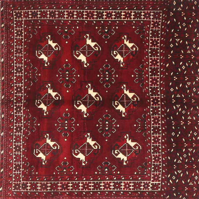 Square Traditional Chestnut Brown Persian Rug, tr4036