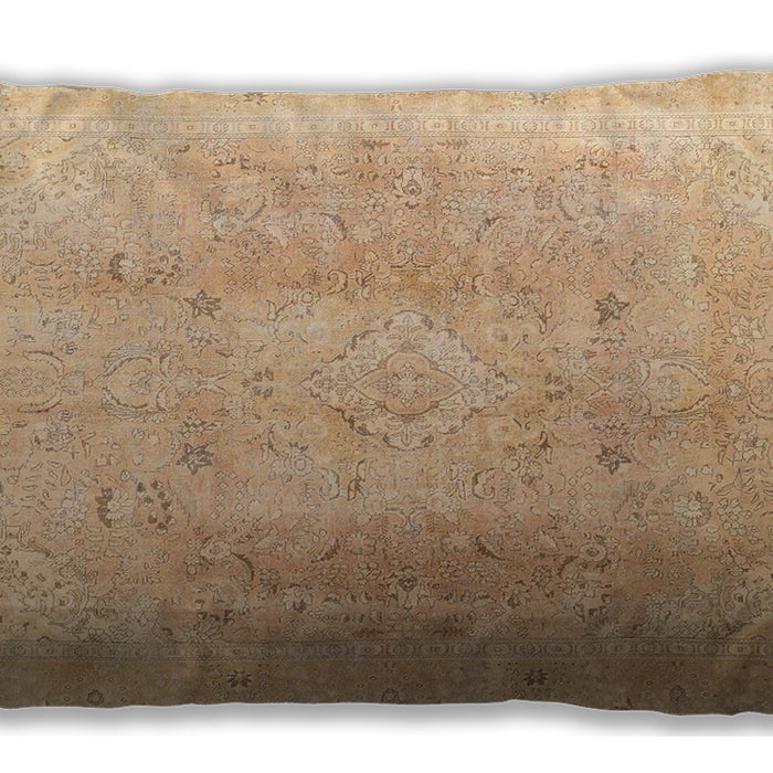 Traditional Classic Rectangular Brown Sand Brown Lumbar Throw Pillow, 13 inch by 19 inch, lbtr4037