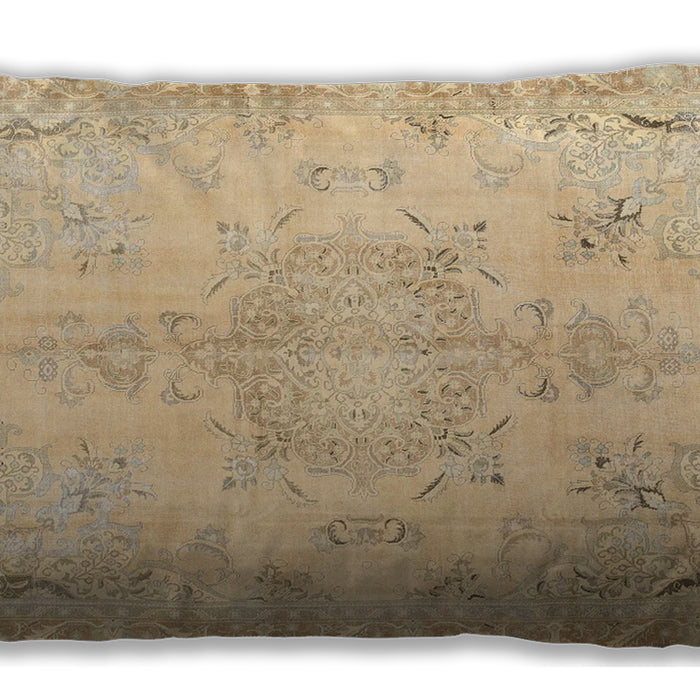 Traditional Classic Rectangular Brown Gold Lumbar Throw Pillow, 13 inch by 19 inch, lbtr4038