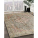 Traditional Dark Almond Brown Persian Rug in Family Room, tr4039