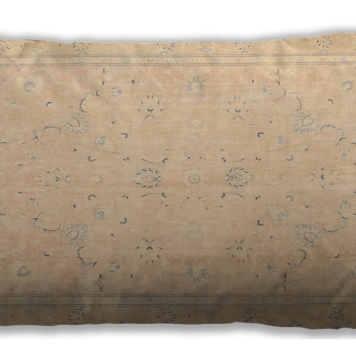 Traditional Classic Rectangular Brown Gold Lumbar Throw Pillow, 13 inch by 19 inch, lbtr4040