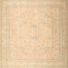 Square Traditional Brown Gold Persian Rug, tr4040