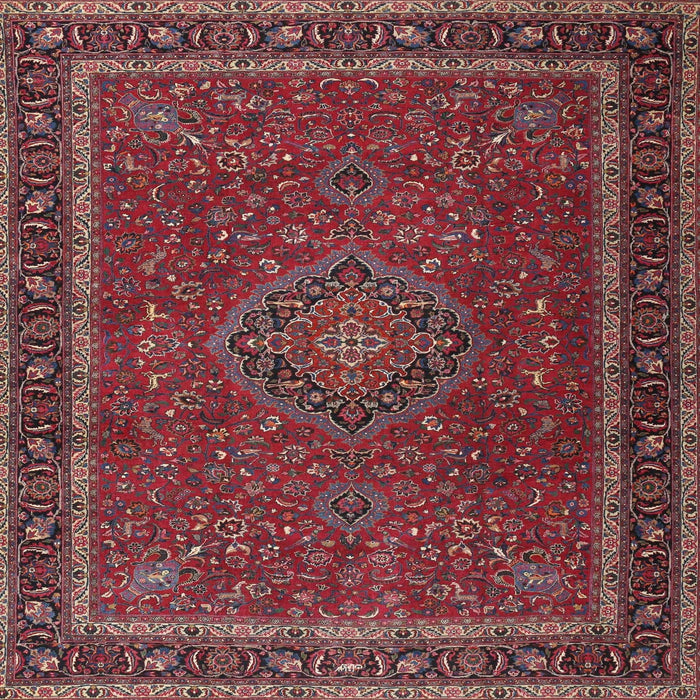 Square Traditional Dark Almond Brown Persian Rug, tr4044