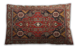 Traditional Classic Rectangular Tomato Red Lumbar Throw Pillow, 13 inch by 19 inch, lbtr4045