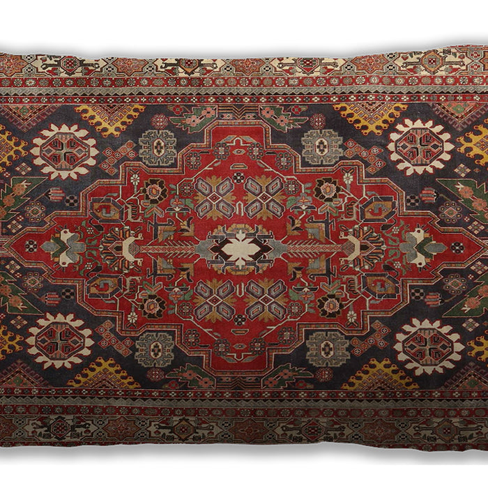 Traditional Classic Rectangular Tomato Red Lumbar Throw Pillow, 13 inch by 19 inch, lbtr4045