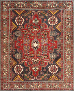 Machine Washable Traditional Tomato Red Rug, wshtr4045