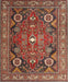 Machine Washable Traditional Tomato Red Rug, wshtr4045