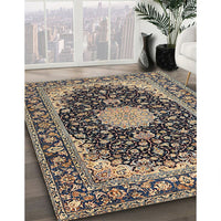 Traditional Taupe Brown Medallion Rug, tr4047