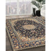 Traditional Taupe Brown Medallion Rug in Family Room, tr4047