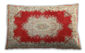 Traditional Classic Rectangular Fire Red Lumbar Throw Pillow, 13 inch by 19 inch, lbtr4049