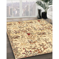 Traditional Sun Yellow Animal Rug, tr404