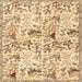 Square Traditional Sun Yellow Animal Rug, tr404