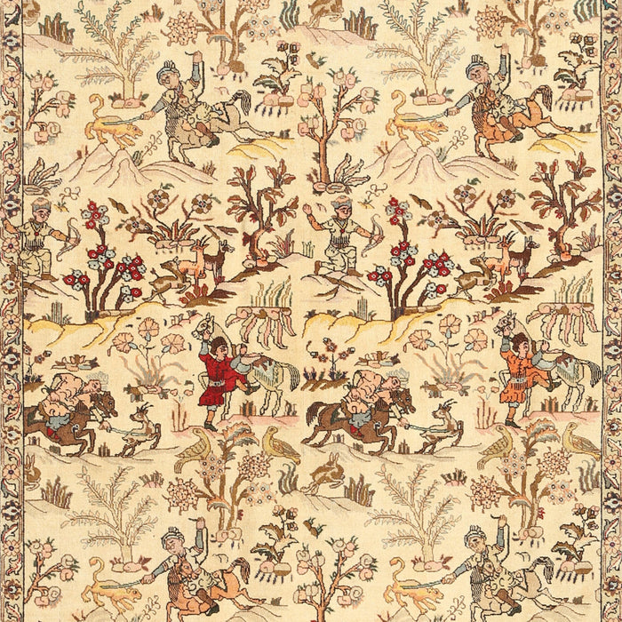 Traditional Sun Yellow Animal Rug, tr404