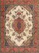 Machine Washable Traditional Brown Red Rug, wshtr4051