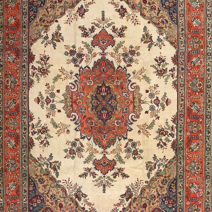 Machine Washable Traditional Brown Red Rug, wshtr4051
