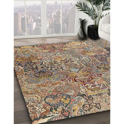 Traditional Chestnut Brown Persian Rug in Family Room, tr4052