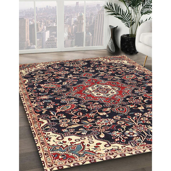 Traditional Light Copper Gold Persian Rug in Family Room, tr4053